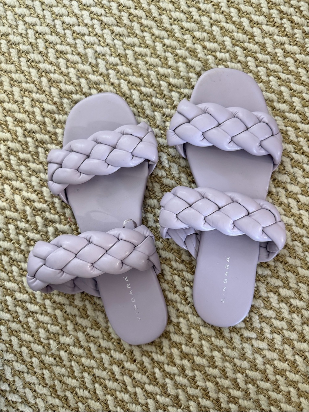 Zingara Lilac Braided Double-Strap Slide Sandals - Women's